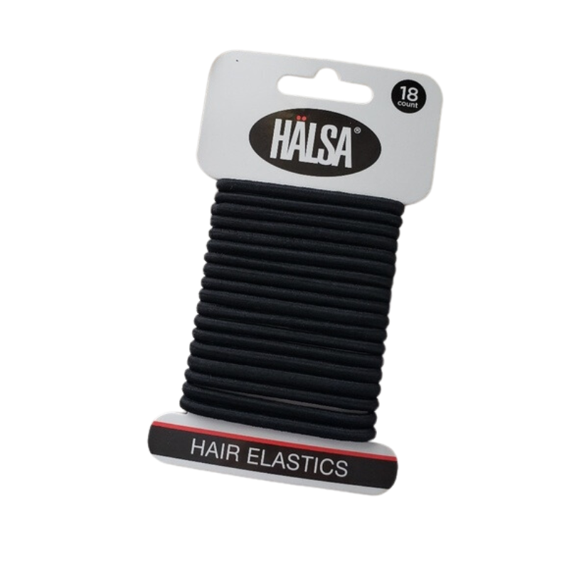 HALSA - HAIR ELASTICS BLACK COLOR - 18 CT