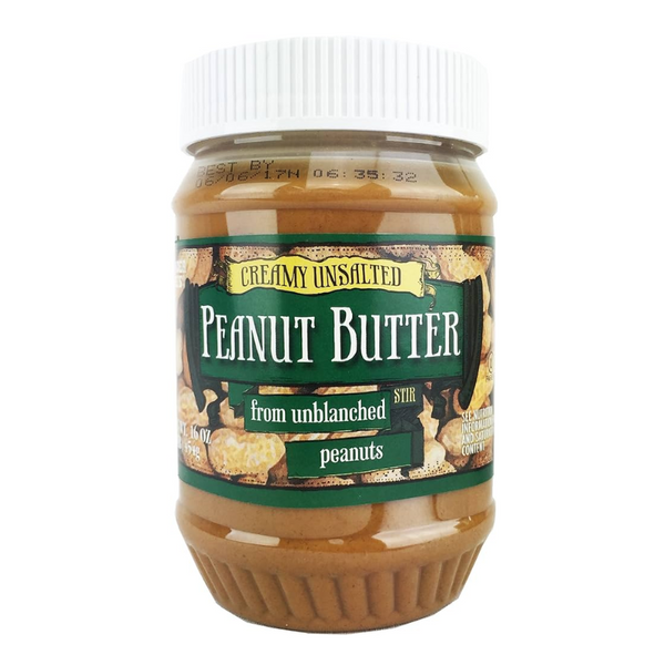 TRADER JOE'S - CREAMY UNSALTED PEANUT BUTTER - 16 OZ