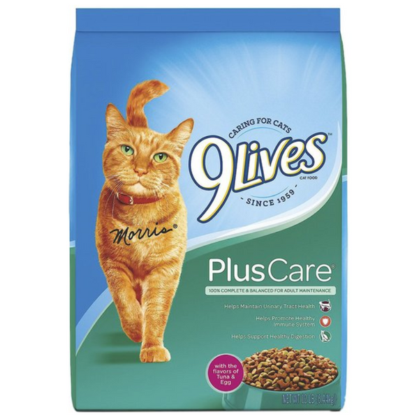 9 LIVES - PLUS CARE WITH THE FLAVORS OF TUNE & EGG -12OZ