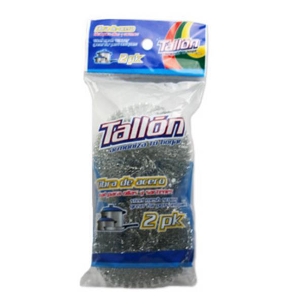 TALLON SCOURING PAD MESH, STEEL, 3.5IN. - 2CT