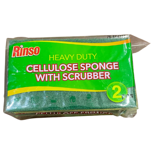 RINSO - CELLULOSE SPONGE W/SCRUBBER - 2CT