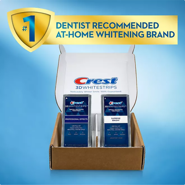 CREST 3D WHITESTRIPS EFFETS PROFESSIONNELS ET PACK DOUBLE SUPREME BRIGHT