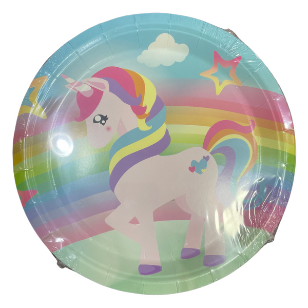 PAPER PLATES UNICORN 9IN - 16CT