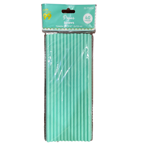 STRAW PAPER SOLID COLOUR MAC TURQUOISE - 40CT