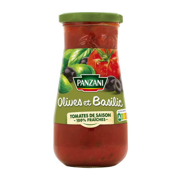 PANZANI- OLIVES ET BASILIC AUX TOMATES FRAICHES DE SAISON - 400 G