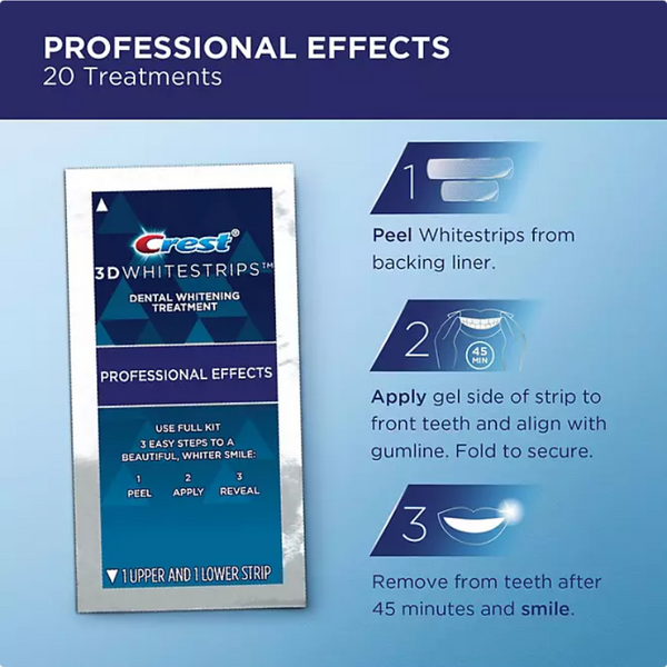 CREST 3D WHITESTRIPS PROFESSIONAL EFFETS PROFESSIONNELS - LOT DE 20