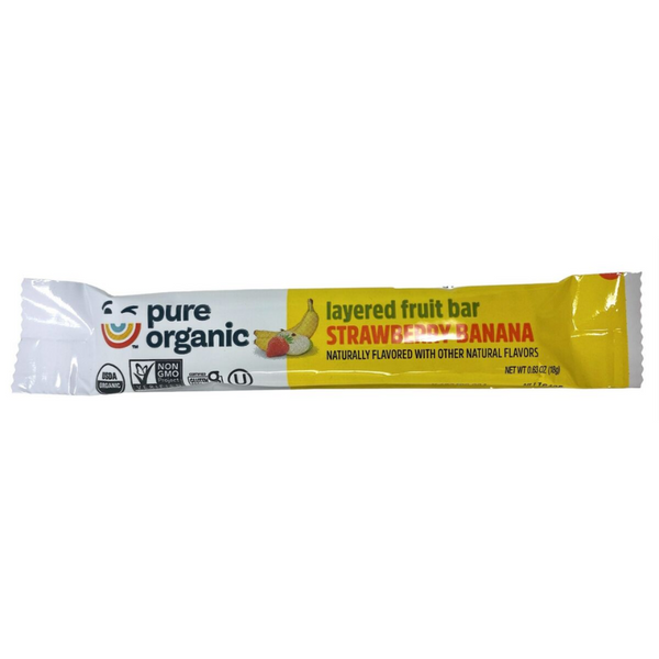 PURE ORGANIC -  LAYERED FRUIT BARS  STRAWBERRY BANANA - 18G