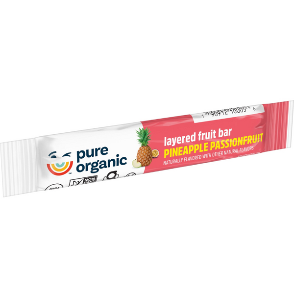 PURE ORGANIC - LAYERED FRUIT BARS PINEAPPLE PASSION FRUIT - 18G