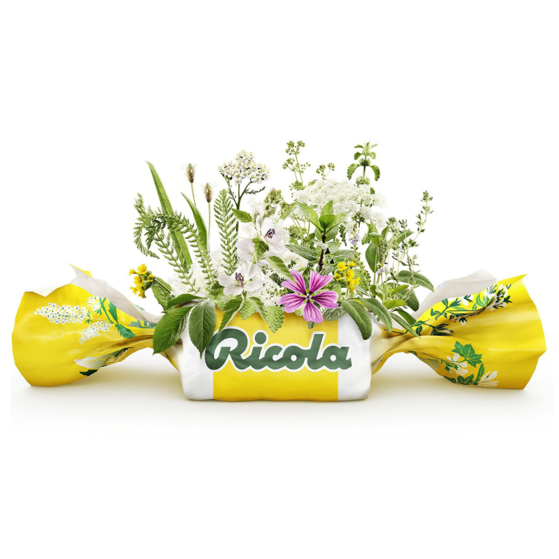 RICOLA PASTILLES POUR SOULAGER LE MAL DE GORGE À SAVEUR DES HERBES DES MONTAGNES(19 WRAPPED DROPS)