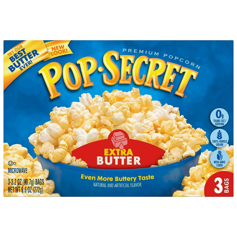 POP SECRET - EXTRA BUTTER POPCORN (3-CT) - 5.25 OZ