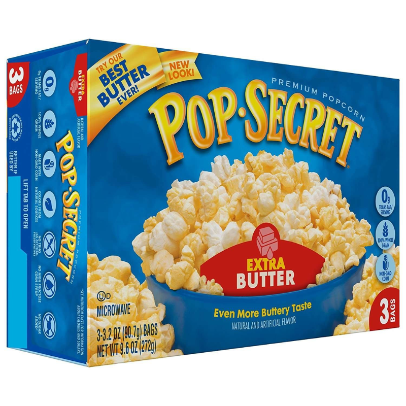 POP SECRET - EXTRA BUTTER POPCORN (3-CT) - 5.25 OZ