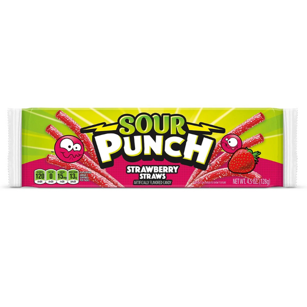 SOUR PUNCH - STRAWBERRY STRAWS - 3.7 OZ