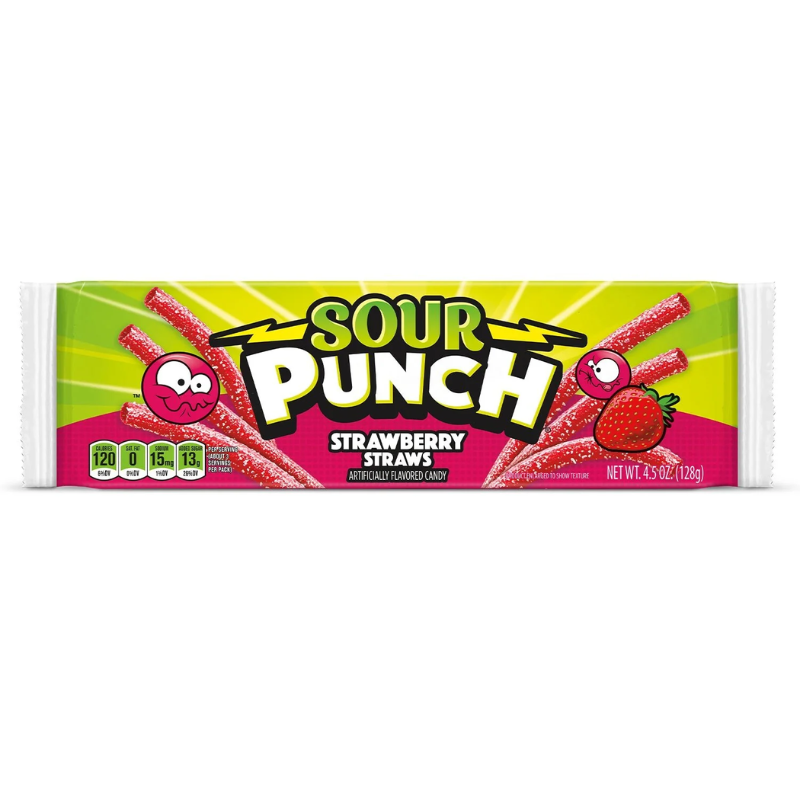 SOUR PUNCH - STRAWBERRY STRAWS - 3.7 OZ