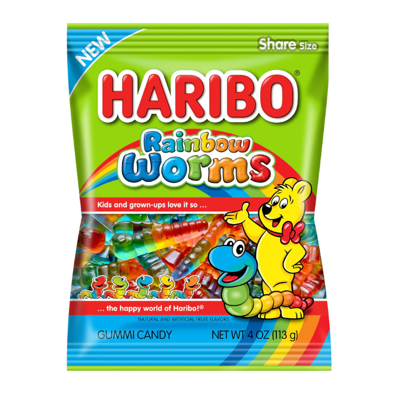 HARIBO - RAINBOW WORMS 4 OZ