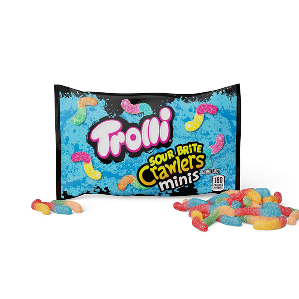 TROLLI - SOUR BRITE MINI CRAWLERS GUMMY WORMS - 2 OZ