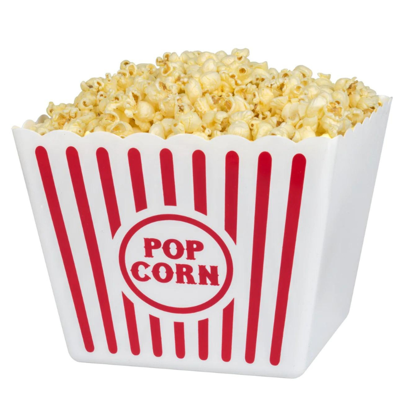 BAC À POPCORN EN PLASTIQUE LARGE  (1 PCS)