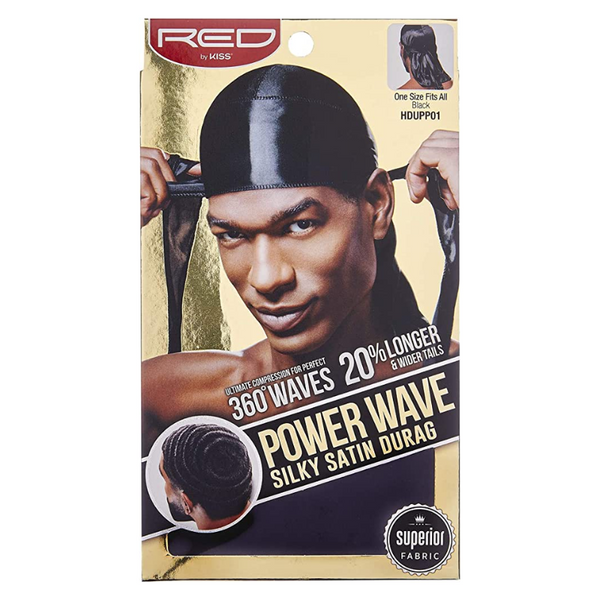 KISS - SATIN SOYEUX ROUGE DURAG POWER WAVE (NOIRE)