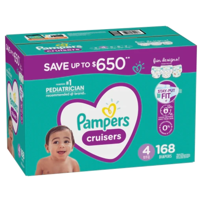 PAMPERS CRUISERS SZ 4 168 COUNT