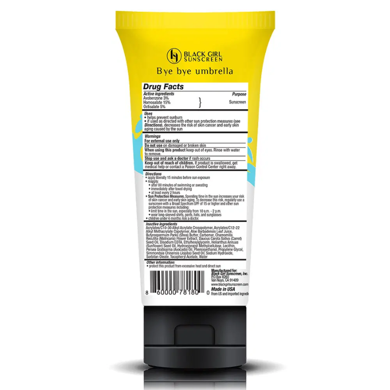 BLACK GIRL SUNSCREEN - CRÈME SOLAIRE HYDRATANTE SPF 50 POUR ENFANTS - 89 ML