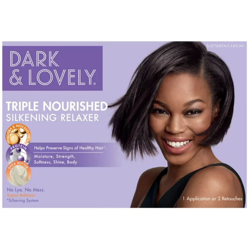 DARK & LOVELY TRIPLE NOURISHED SILKENING RELAXER KIT SUPER