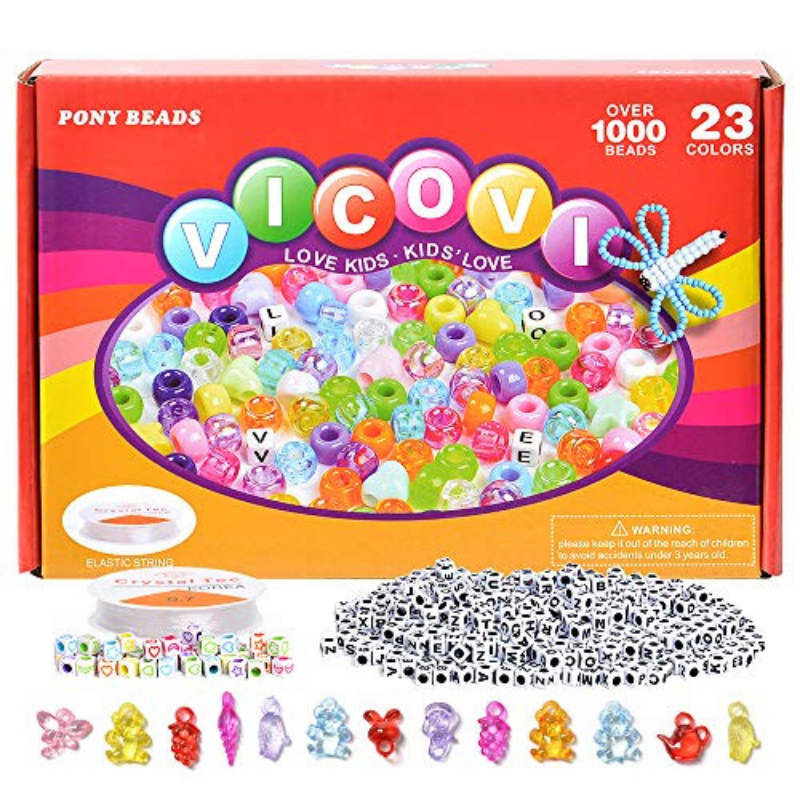 VICOVI 1000+pcs Kit de perles de poney