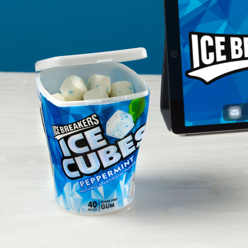 ICE BREAKERS SUGAR FREE ICE CUBES GUM BOTTLE 3.24OZ