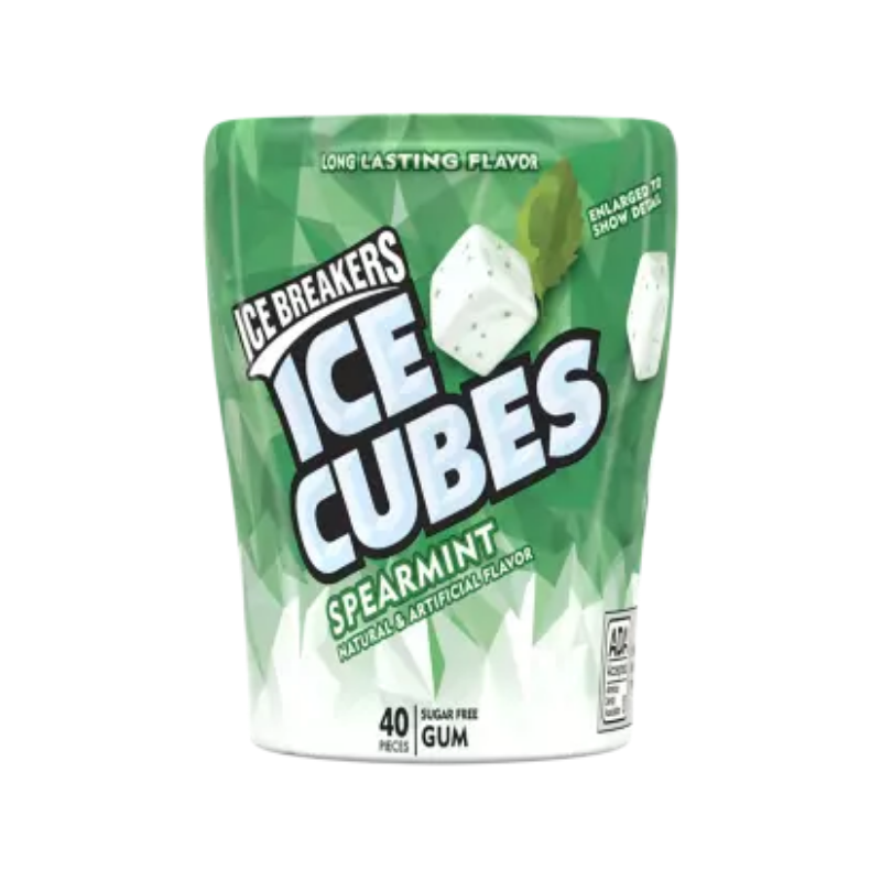 ICE BREAKERS SUGAR FREE ICE CUBES GUM BOTTLE 3.24OZ