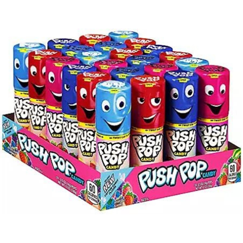 PUSH POP CANDY ASSORTED FLAVOR LOLLIPOPS 0.5OZ