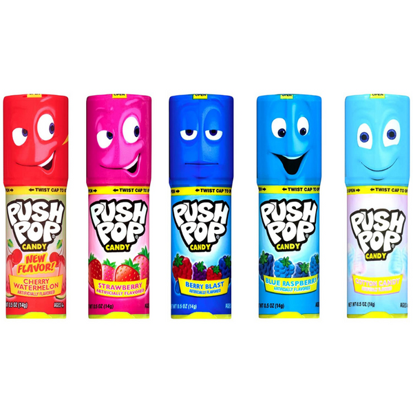 PUSH POP CANDY ASSORTED FLAVOR LOLLIPOPS 0.5OZ