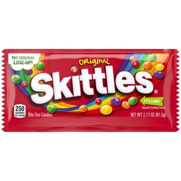 SKITTLES ORIGINAL FULL SIZE FRUITY CHEWY CANDY 2.17OZ