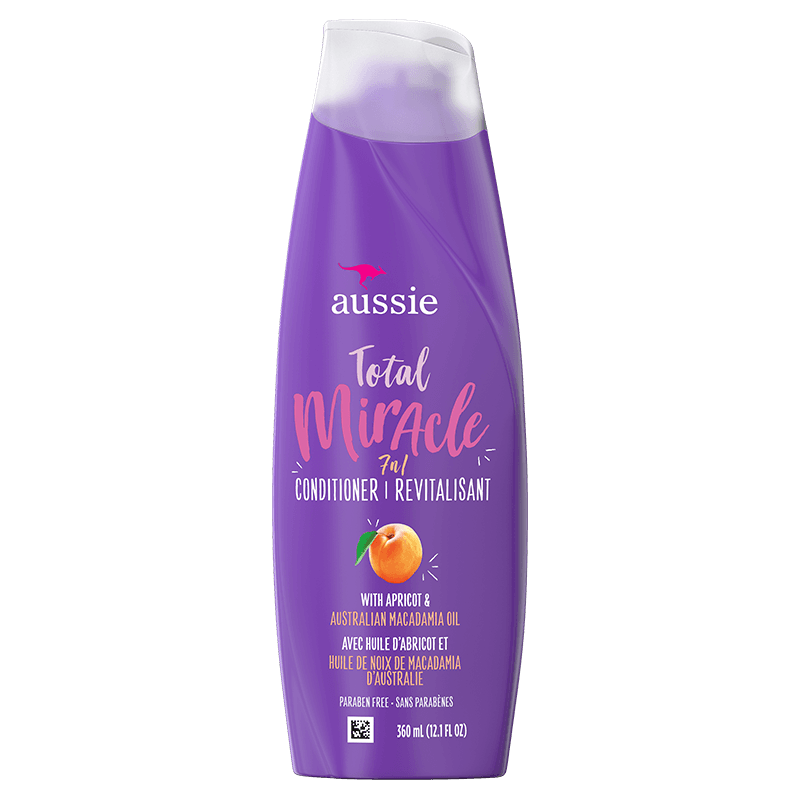 AUSSIE Aussie Conditioner Total Miracle 7 en 1 Sans Parabénes à L’Huile d’Abricot et à l’Huile de Noix de Macadamia d’Australie (360 ml)