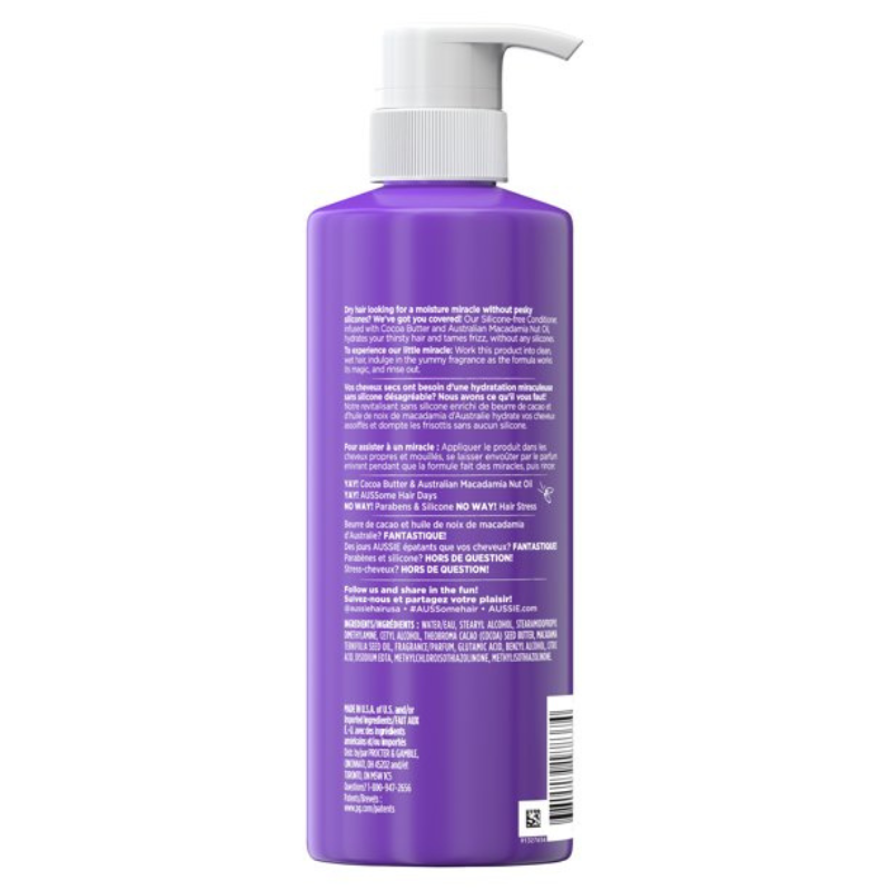 Aussie Miracle Coils Revitalisant Sans Silicone Au Beurre de Cacao et Huile de Noix de Macadamia d’Australie (473 ml)