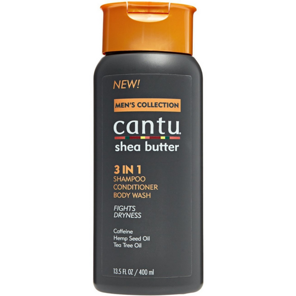 Cantu Homme 3 en 1, Shampoing, Après-Shampoing et Gel Douche 400ml