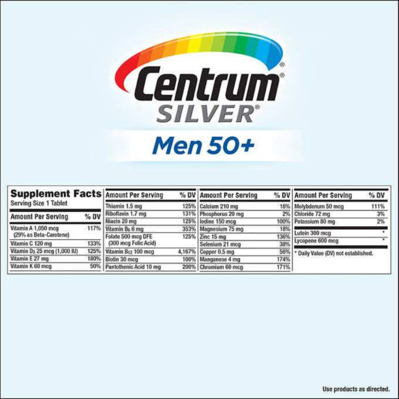 CENTRUM SILVER COMPRIMÉ MULTIVITAMINE HOMME, 50 ANS ET PLUS  275 COMPRIMÉS