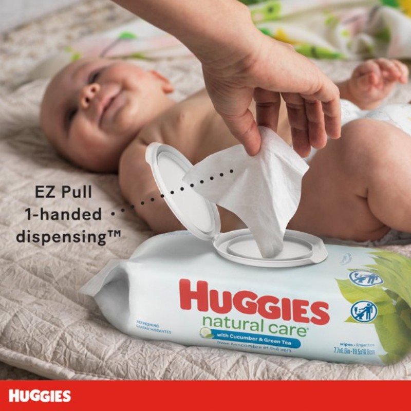 HUGGIES LINGETTES DE SOIN NATUREL( 64 LINGETTES)