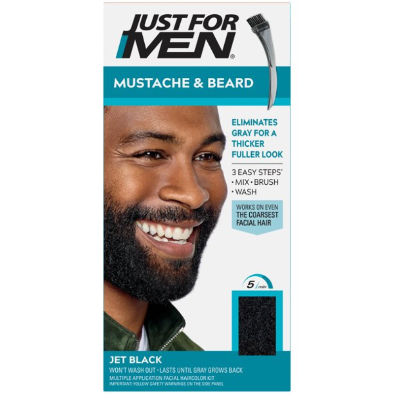 JUST FOR MEN MOUSTACHE ET BARBE #M-60 GEL DE COULEUR NOIR