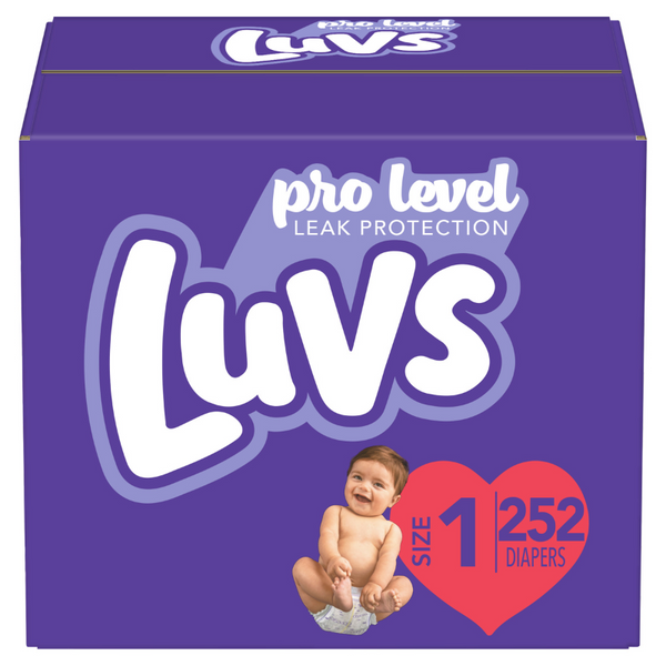 LUVS PRO LEVEL Couches De Protection Contre Les Fuites (TAILLE 1)  252 CT