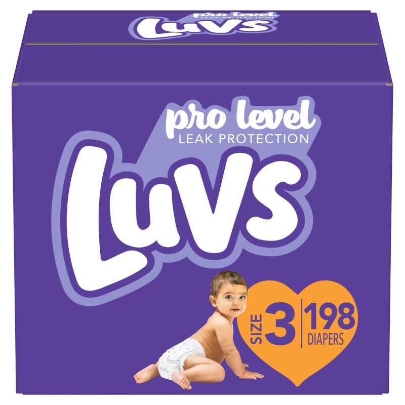 LUVS PRO LEVEL Couches De Protection Contre Les Fuites (TAILLE 3)  198 CT