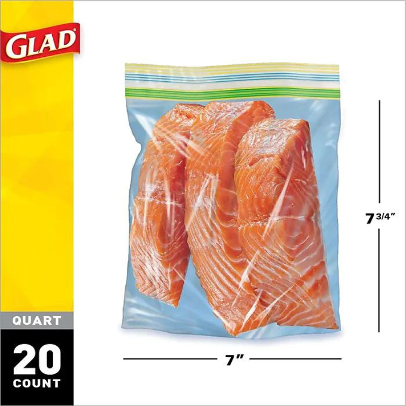 GLAD FREEZER ZIPPER QUART  20 CT