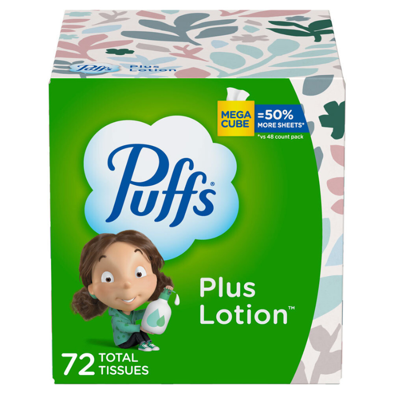 PUFFS PLUS LOTION MOUCHOIRS 72 TISSUES/CUBE