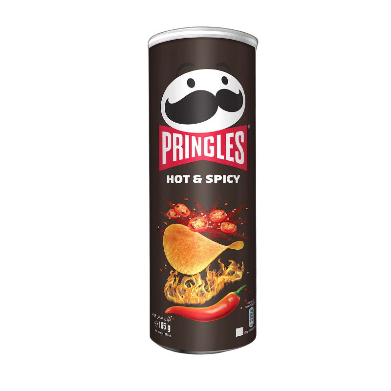 PRINGLES CHIPS CHAUDES ET ÉPICÉES NOIR 165G