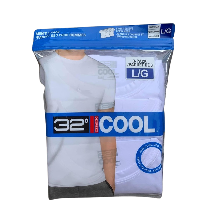 Pack de 3 T-shirts Soft Touch 32 Degrees pour hommes (Blancs).