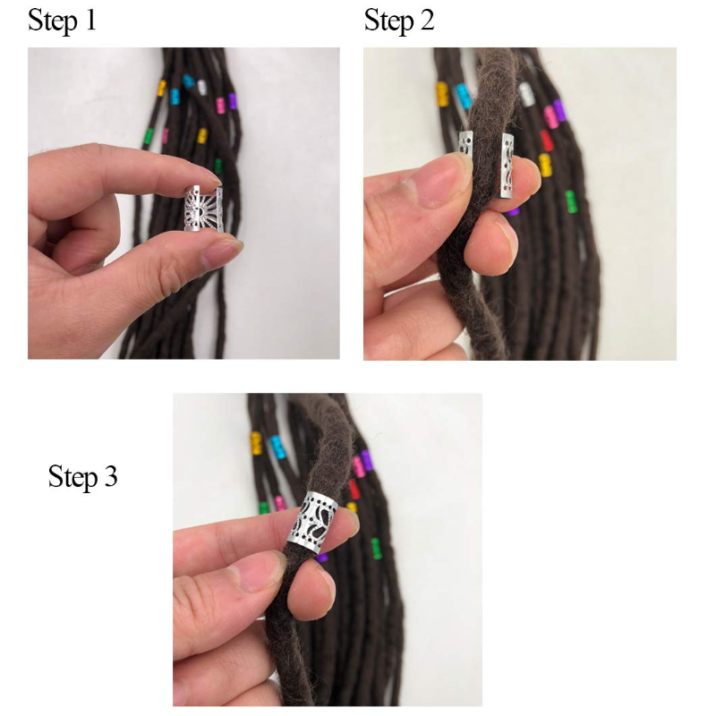 MESSEN 170 Pcs Multi Couleur Aluminium Dreadlock Perles Métal Poignets Décoration de Cheveux Bijoux pour Tressage (Pas Facile à Casser)