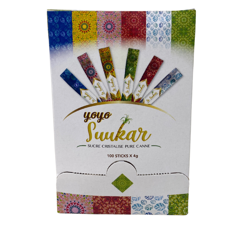 YOYO SUUKAR - SUCRE CRISTALISE PURE CANNE - 100 STICKS