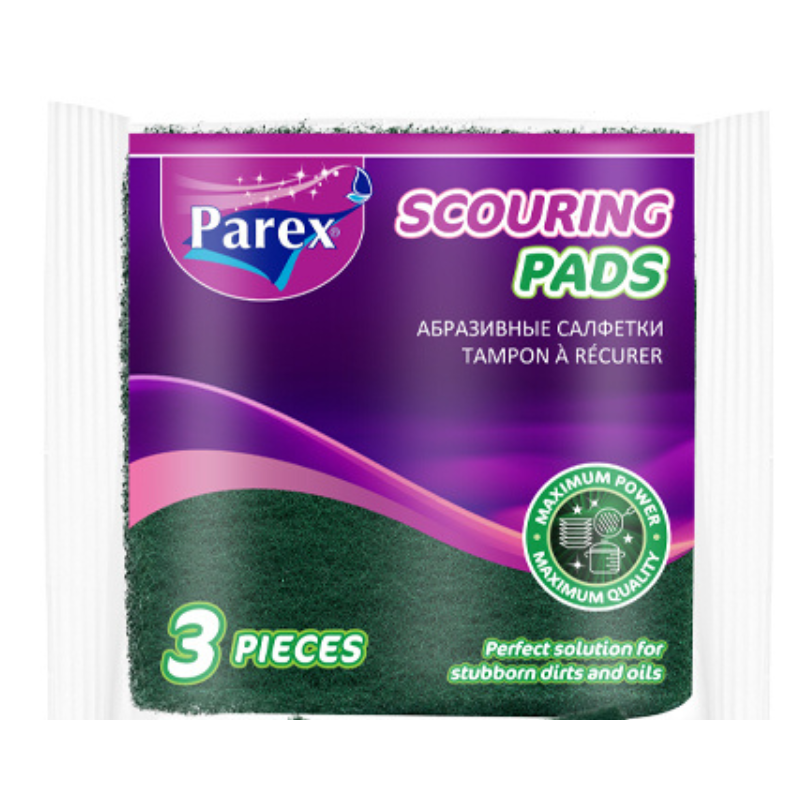 PAREX -TAMPON À RÉCURER PACK 3 PIÈCES (13*14 CM)