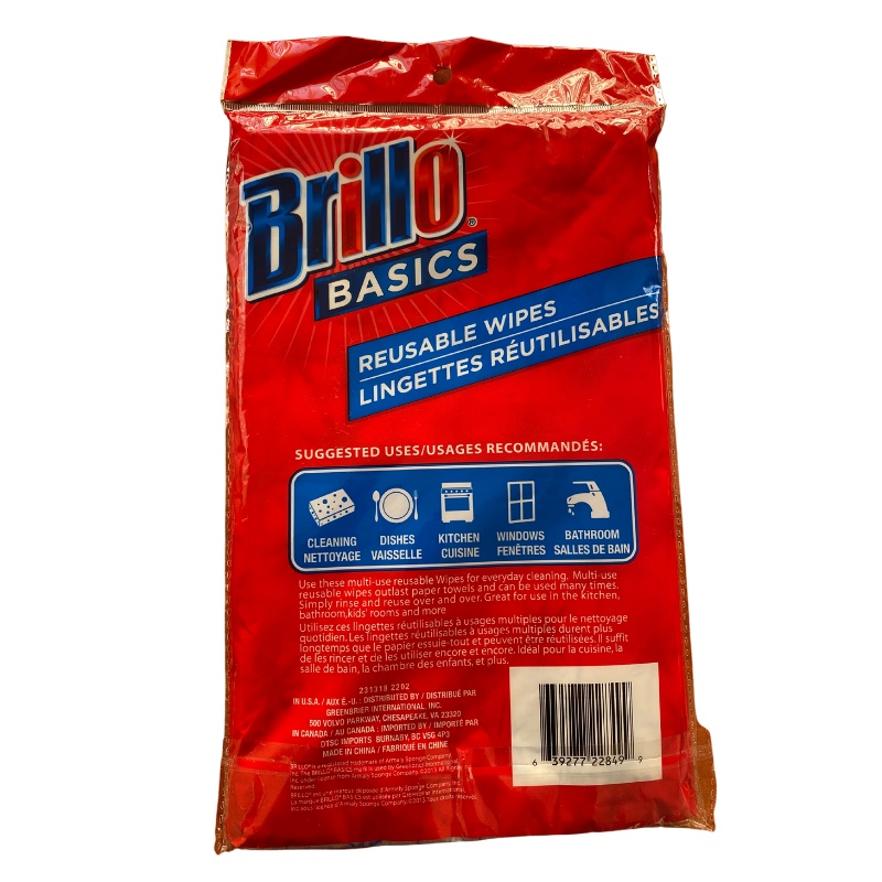 BRILLO BASICS LINGETTES RÉUTILISABLES (9 LINGETTES)