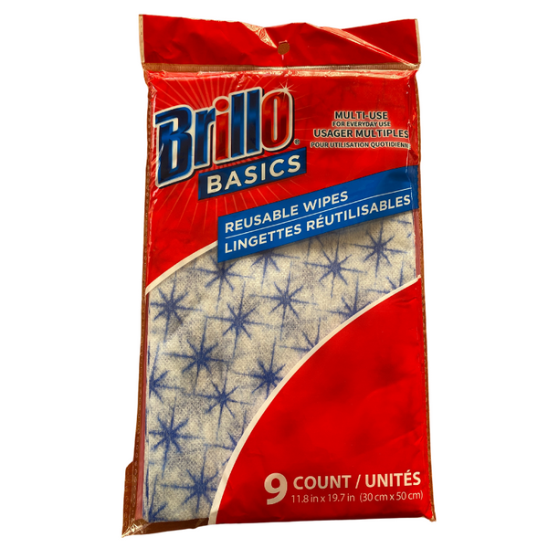 BRILLO BASICS LINGETTES RÉUTILISABLES (9 LINGETTES)