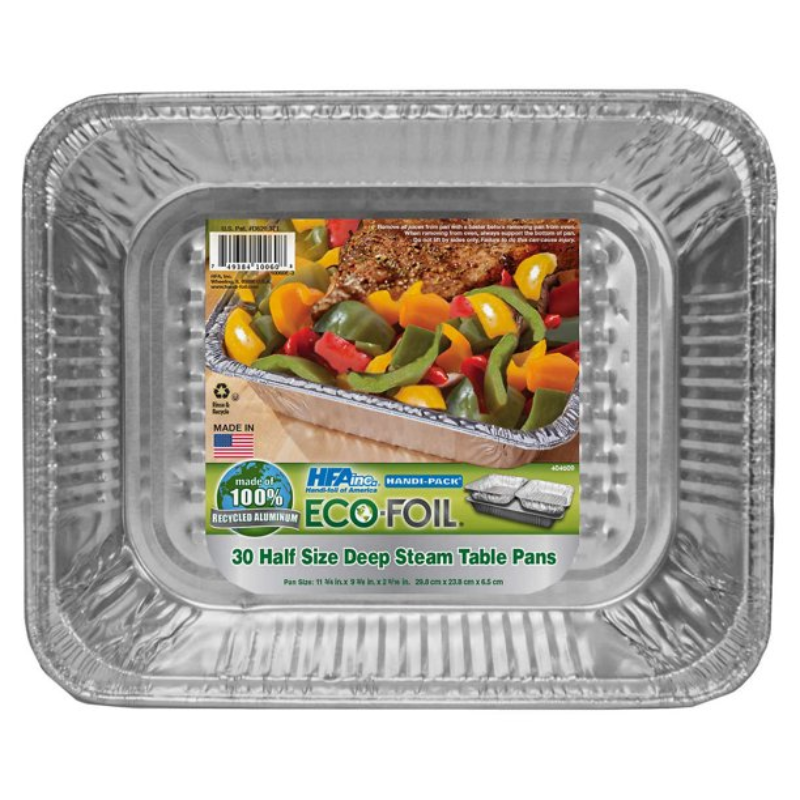 ECO-FOIL - HALF SIZE DEEP STEAM TABLE PAN (1 COUNT)