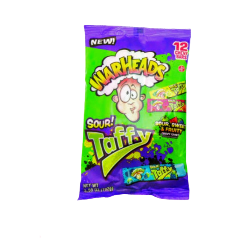 WARHEADS - SOUR! TAFFY - 12 CHEWY BARS