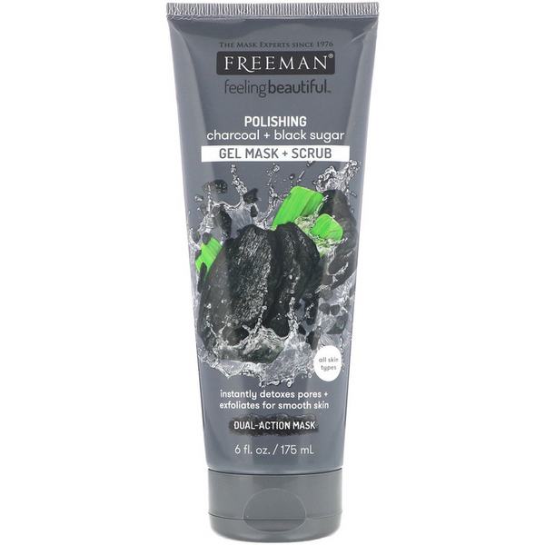 FREEMAN Masque exfoliant au charbon et au sucre noir 175ml